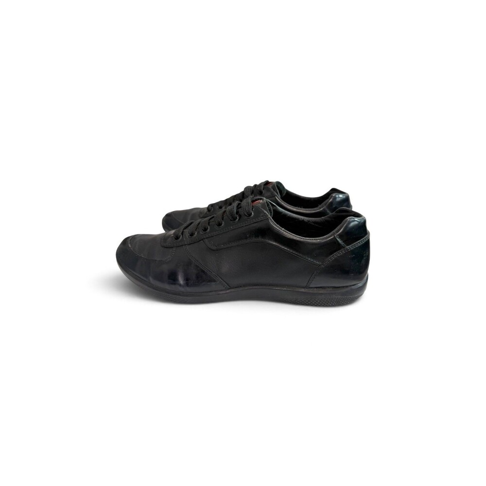 Prada Men’s Black Leather Low Top Sneakers Size UK 6, US 7 (Fits US Size 8) - Picture 3 of 9